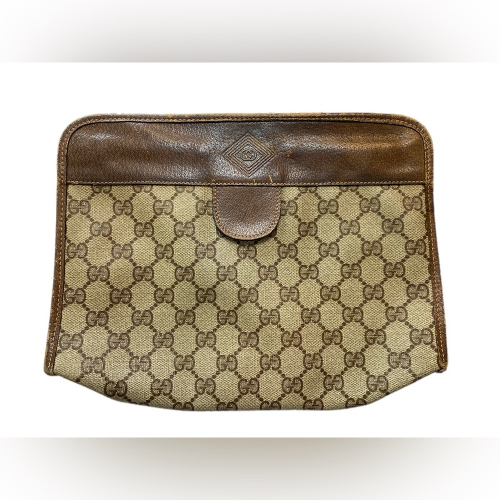 Gucci Brown Monogram Clutch - Picture 3 of 8